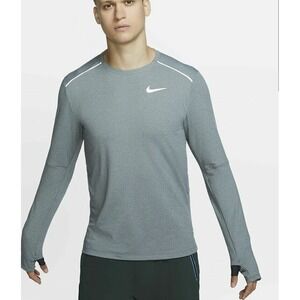 Sz XL Nike Men's Element Crew 3.0 Dri-FIT LS Shirt Grey Reflective BV4717-068
